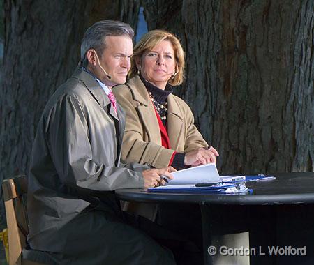 CJOH News In Merrickville_15788.jpg - Ottawa's most popular evening newscast, CTV's CJOH,out of the studio and on location in Merrickville.Anchors Graham Richardson and Carol Anne Meehan photographed at Merrickville, Ontario, Canada.